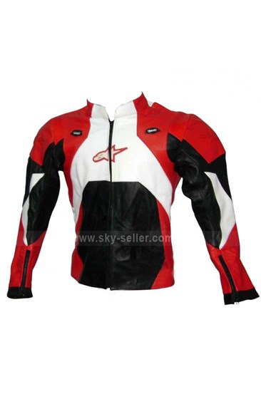 Biker Attire: Red and Black Unisex Motorcycle Jacket